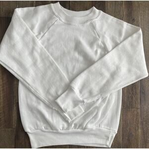 Vintage 90s Youth/Kids Signal Crewneck Blank Sweatshirt - White (Youth Medium)